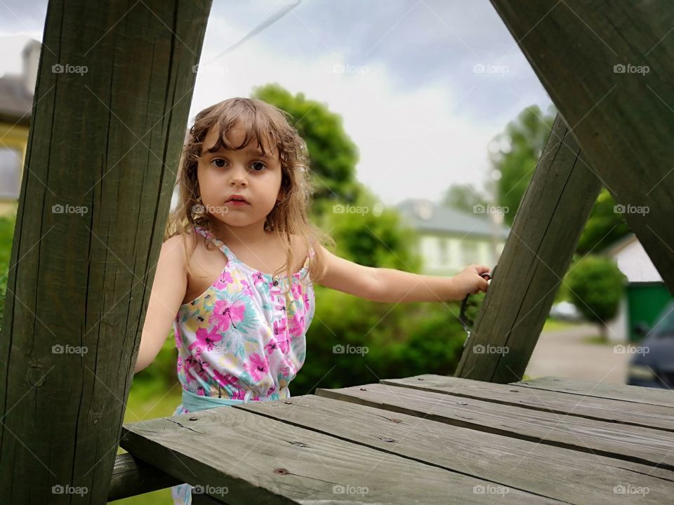 Pretty girl on playground