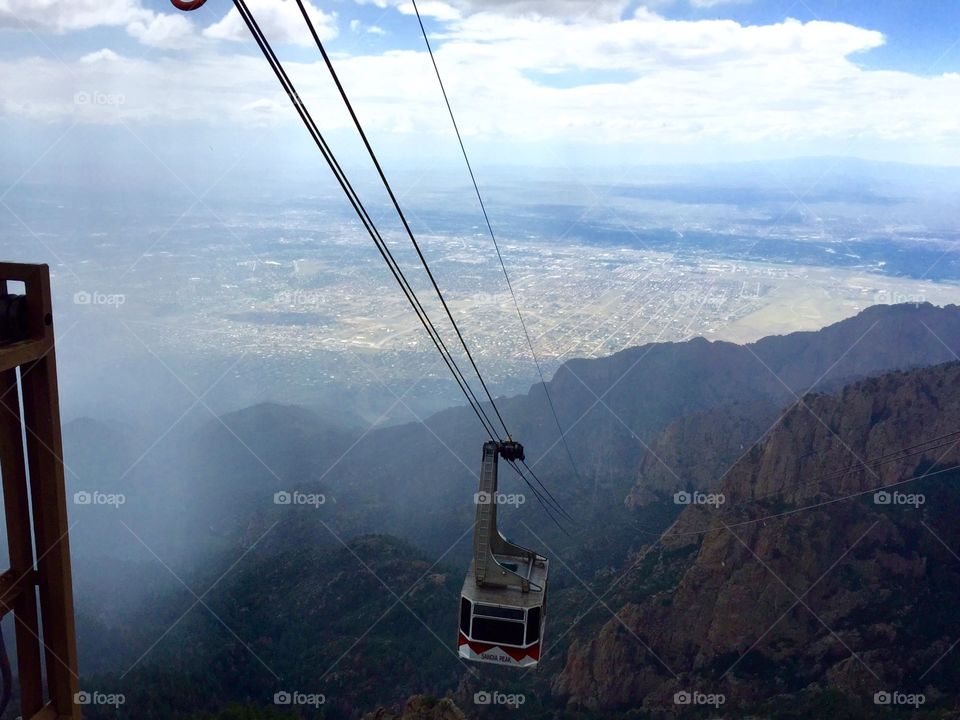 Sandia Tram Car Overlooking Albuquerque 