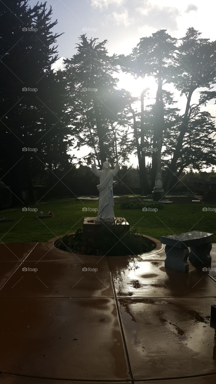 Saint Joseph,  cemetery,  rainy day
