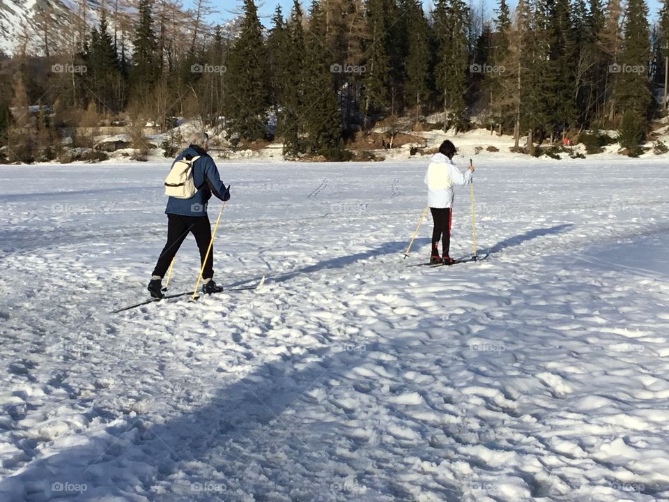 

Cross-country skiing for exercise. Winter presents its own special challenges. When the land is covered with a coating of snow and ice outlines branches, the outdoors are transformed into a magical place