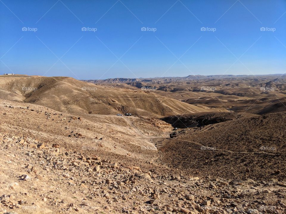 Hiking in the landscape of the Judaean desert