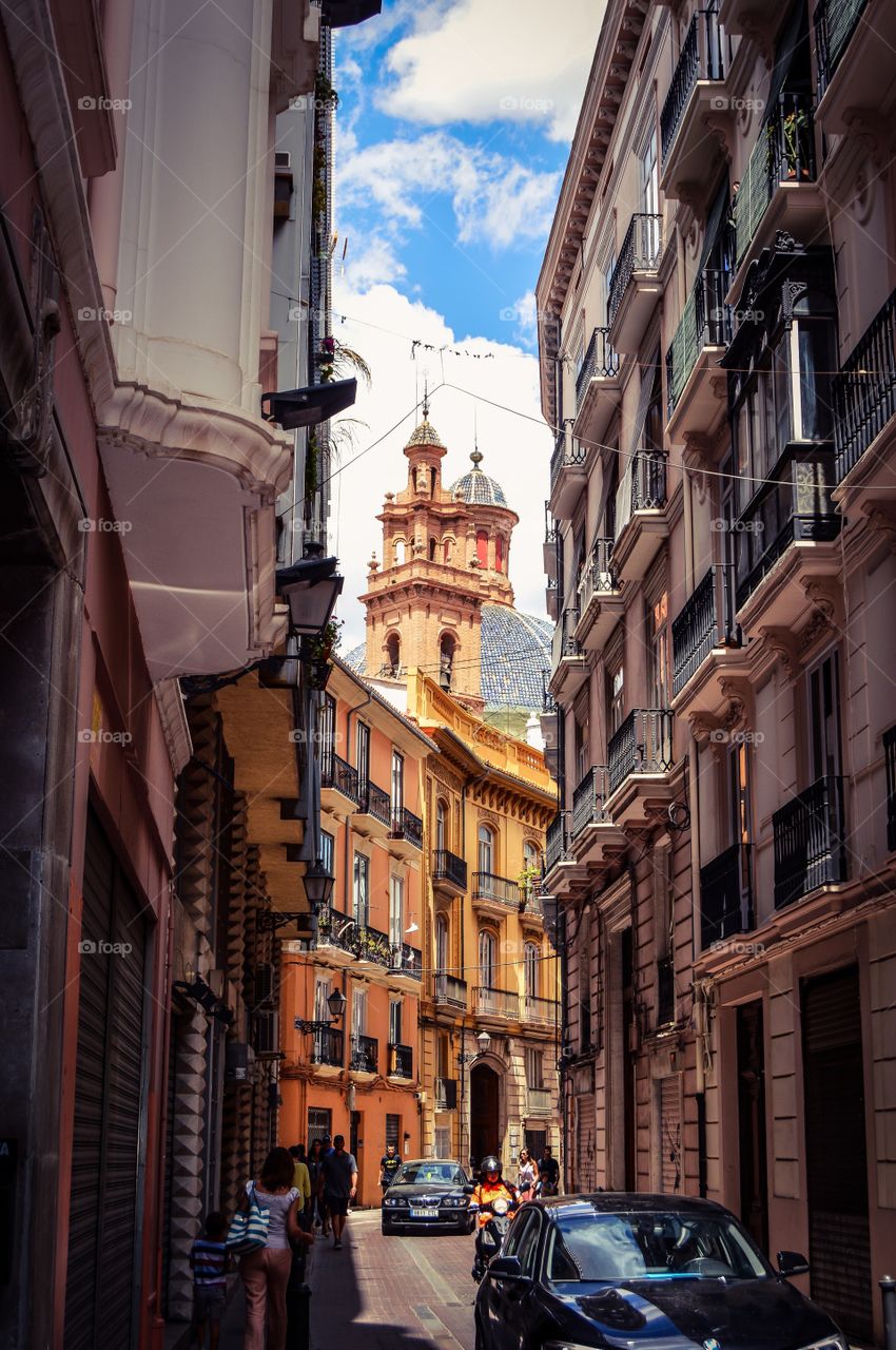 View of street amidst building