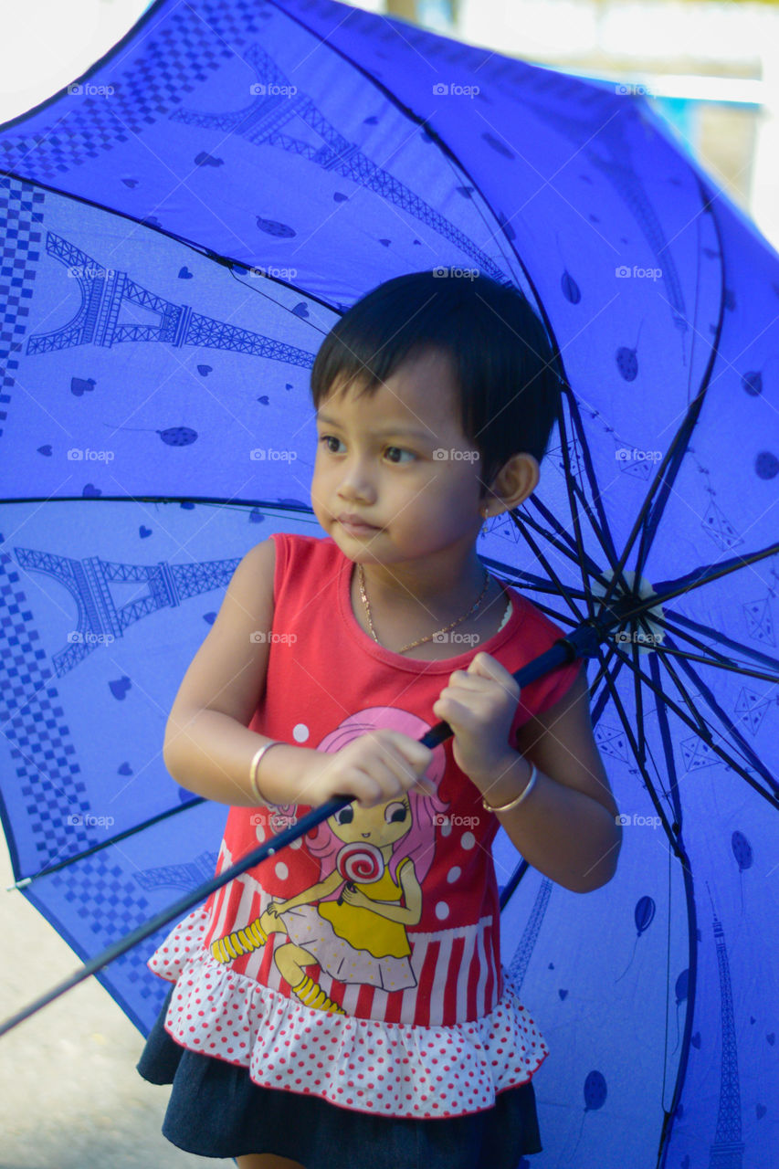 with umbrella