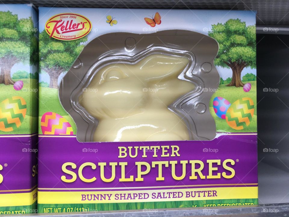 Easter bunny butter sculpture 