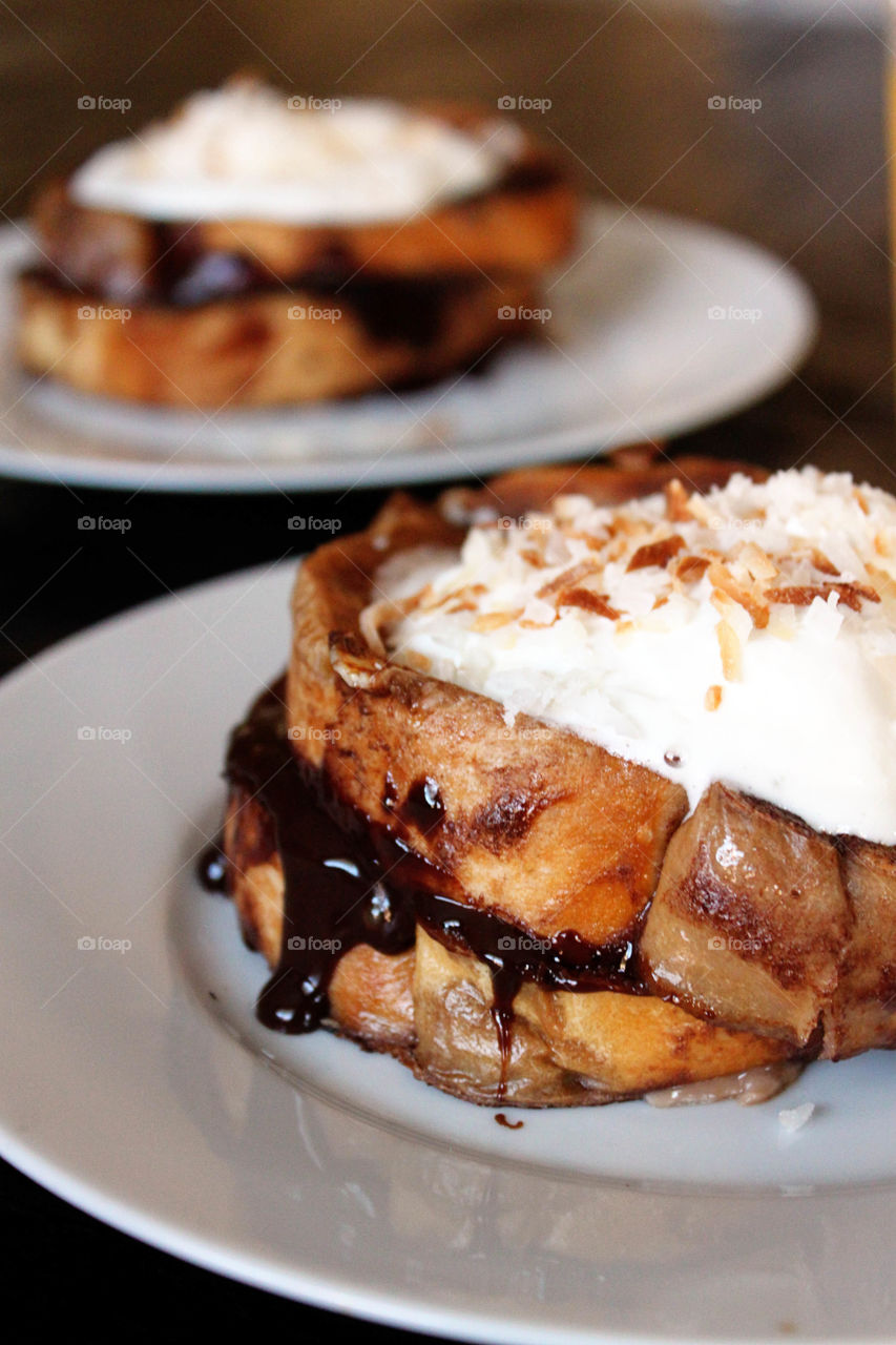 Hot chocolate with toast