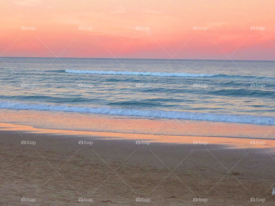 Pastel Beach Tranquil Sunset 