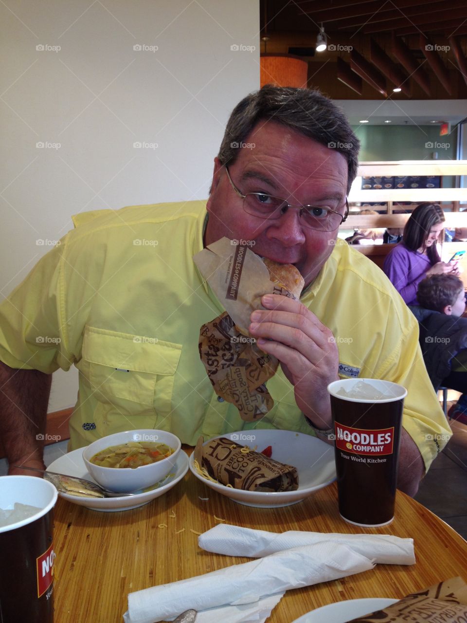 Jeri.mitchell. Enjoying a meal at Noodles and Company. 