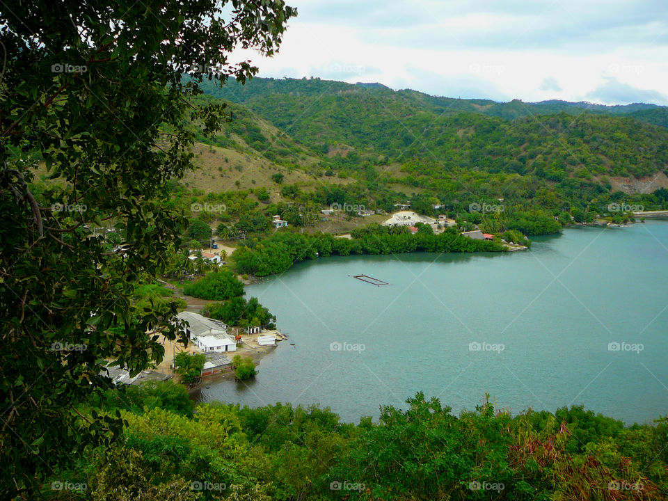 High angle view of seascape