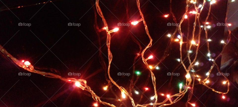 night click, drak background, bulbs, colorful