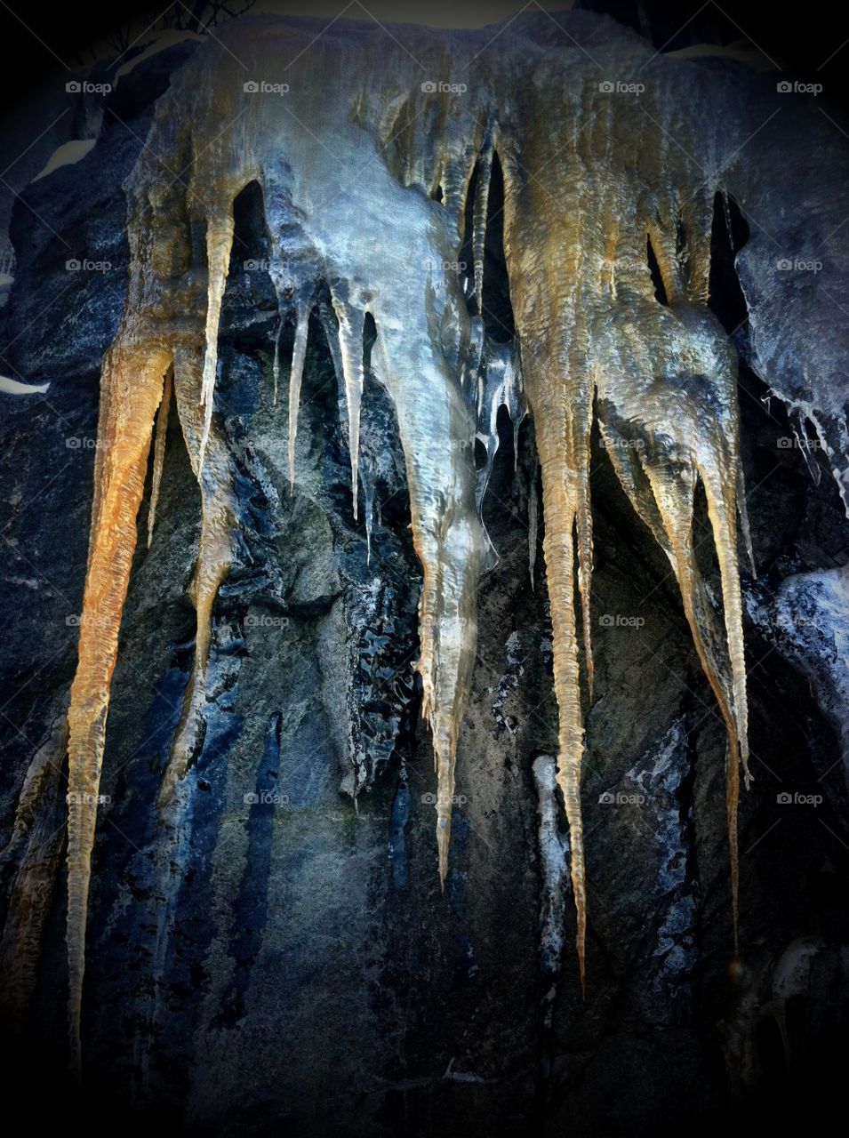 Ice on rocks