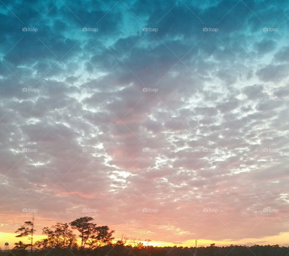 Sunset cloudscape over Eastern North Carolina