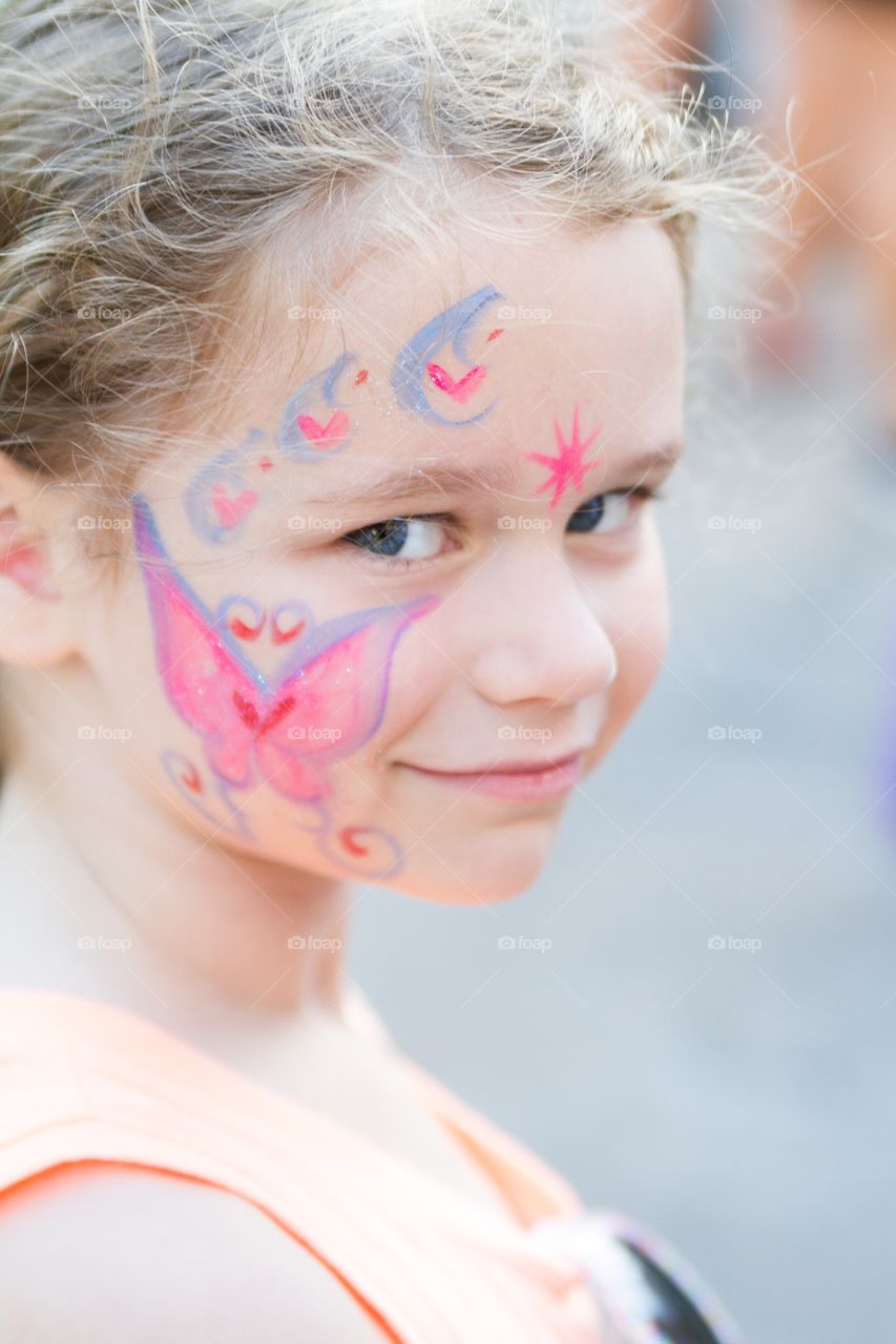 Girl with face painting