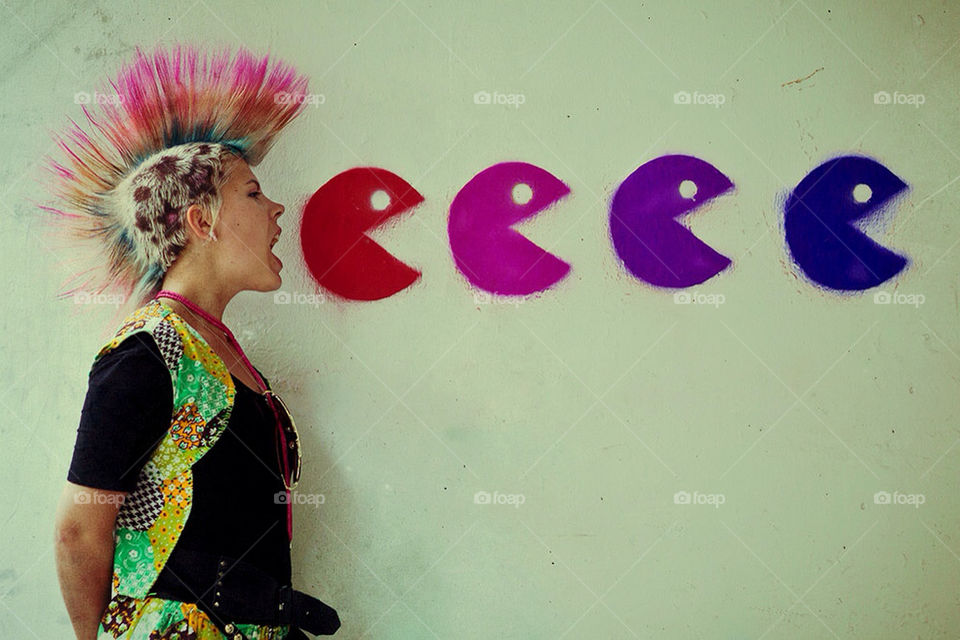 girl colorful punk stylish by davcevski