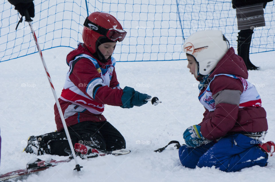 winter holidays. skating on dogs, sledding, snowboarding,