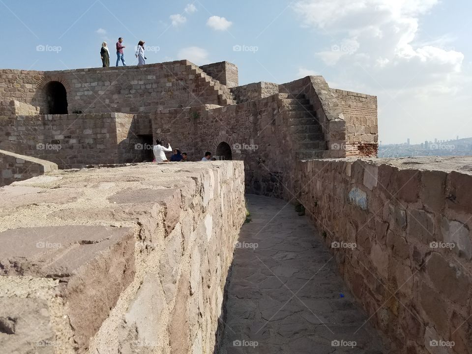 the very top of Ankara castle in Turkey