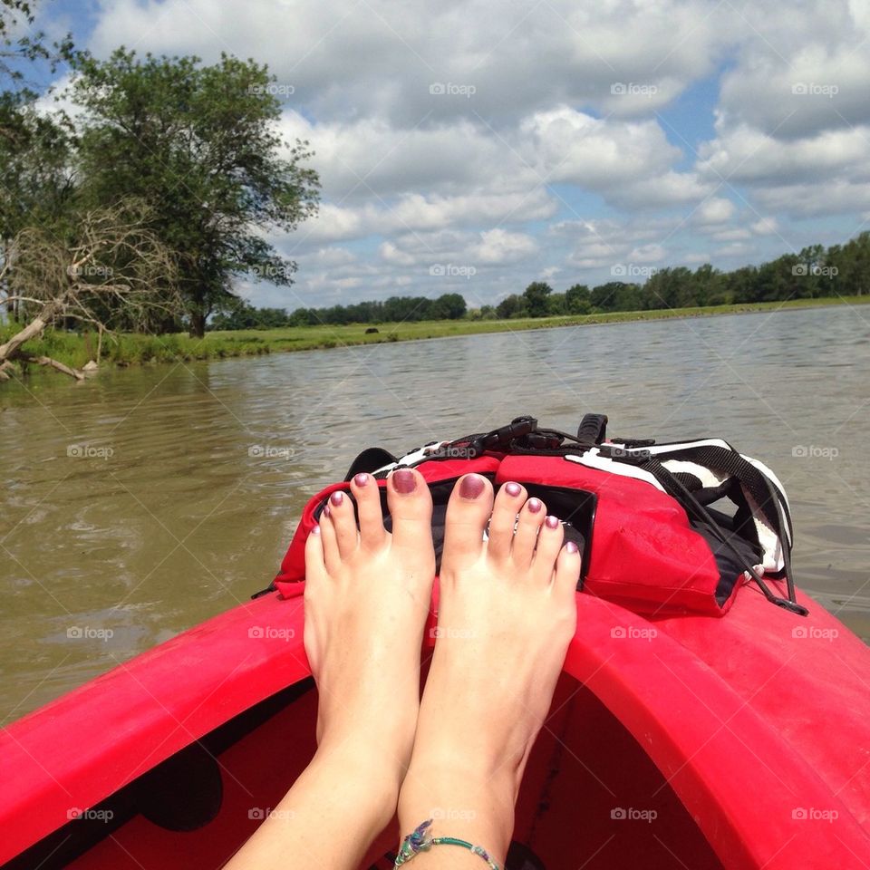 Sunning in the Kayak