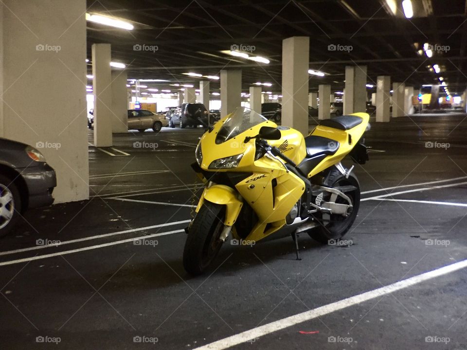 Yellow Motorcycle Honda