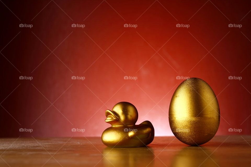 golden egg and golden duckling