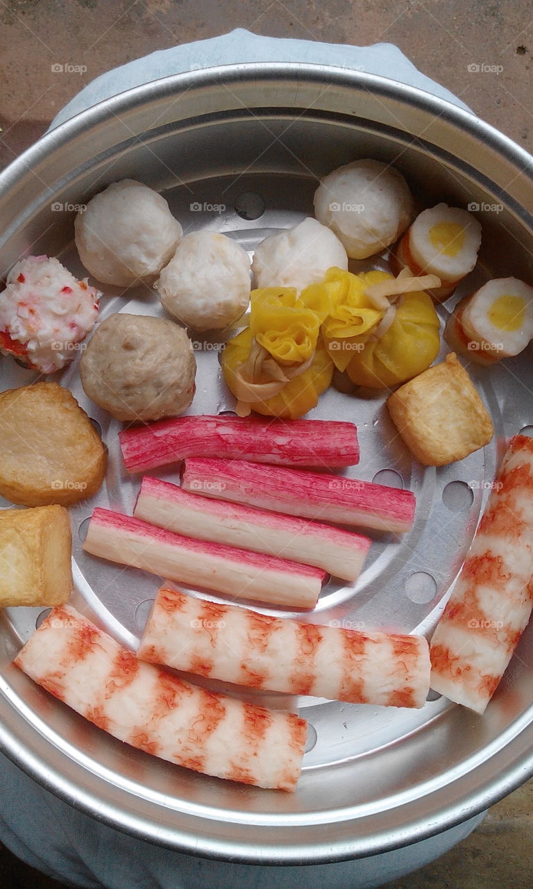 assorted fish ball and squid ball