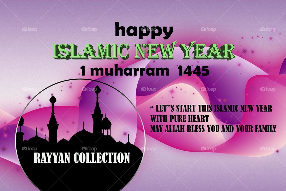 Islamic new year greating  background 2023