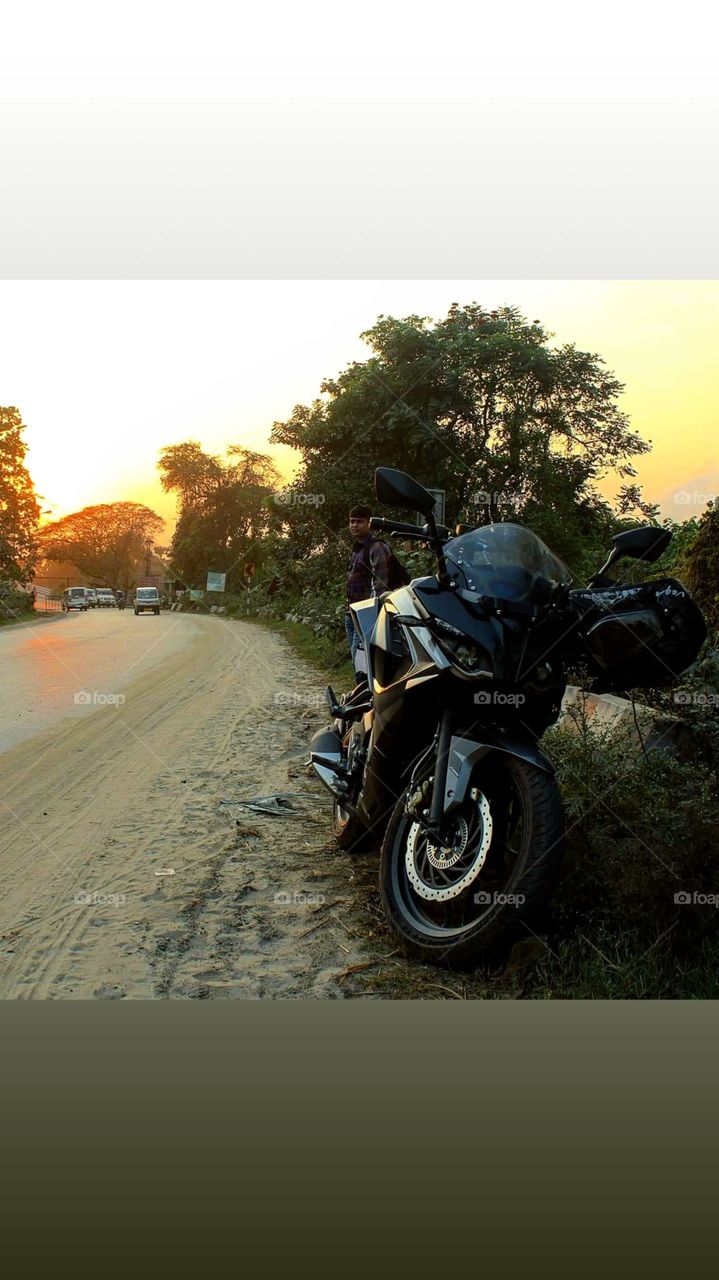 Bike ride in hot summer