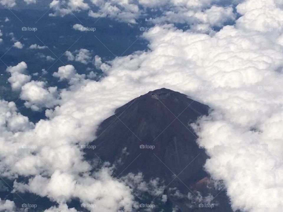 Mount Fuji Japan while flying 