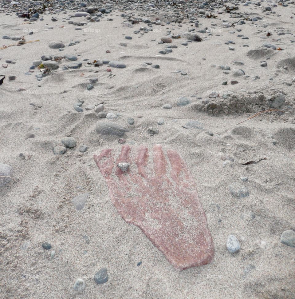 Funny stone in shape of a foot