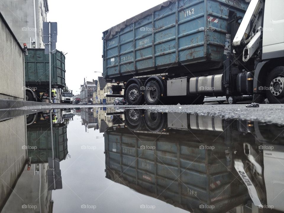 Truck in industrial area