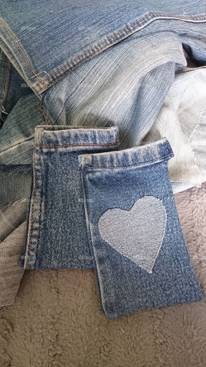 mobile case made of jeans