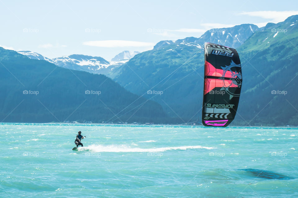Kiteboarding in Alaska is colder than most places, but also much more beautiful.