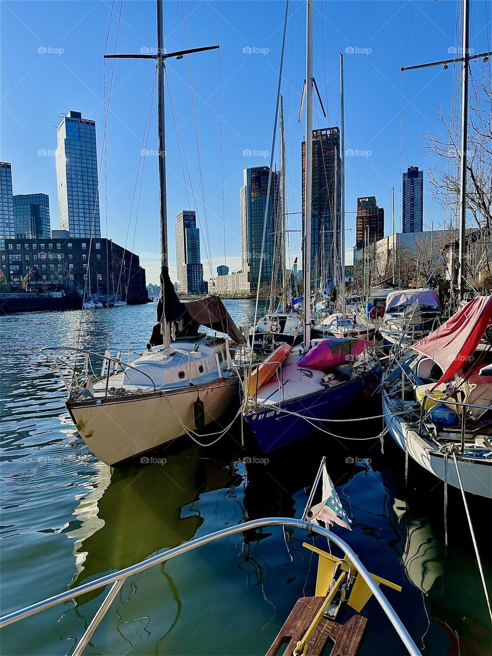 This is beautiful “Newtown Creek” in LIC, Queens with its variety of boats seen from aboard one of them, the “Salvation”. It’s the “28 ft 1969 Luhrs” cabin cruiser that I and my longtime partner “Timothy Trespas” call home. 2023. Hypnotic Productions