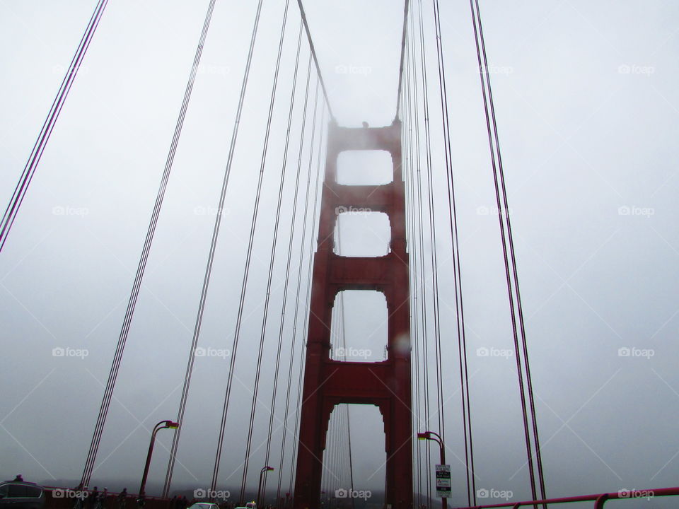 spotted lens view of the Golden Gate Bridge in San Francisco California