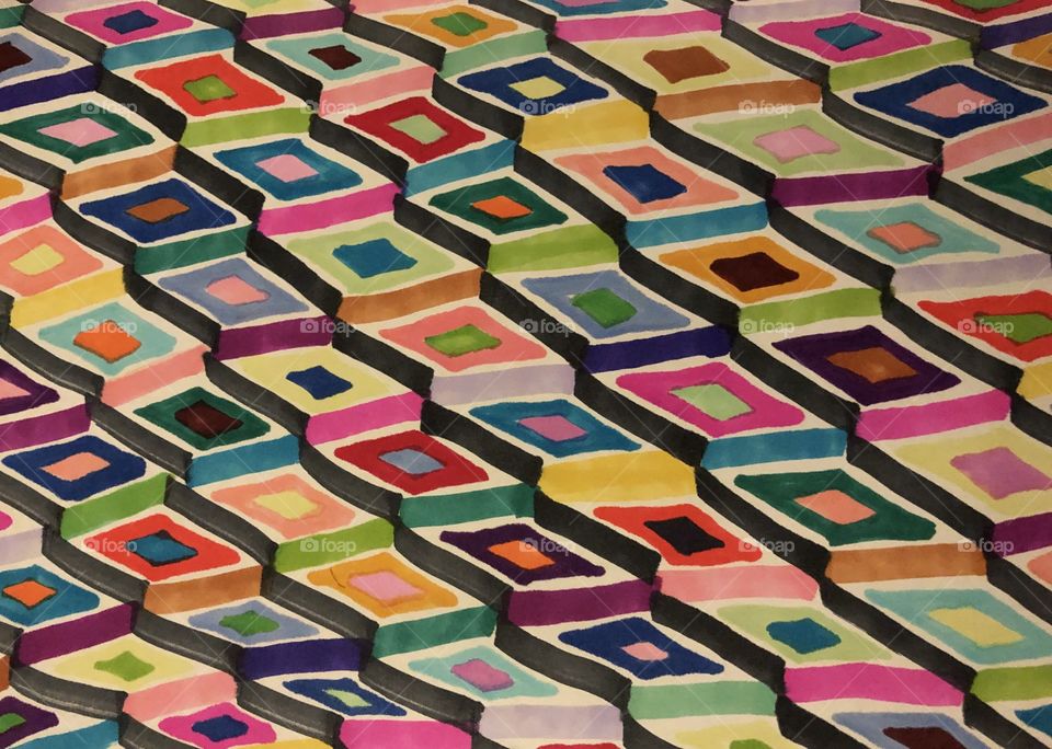 Hand drawn geometric colorful pattern