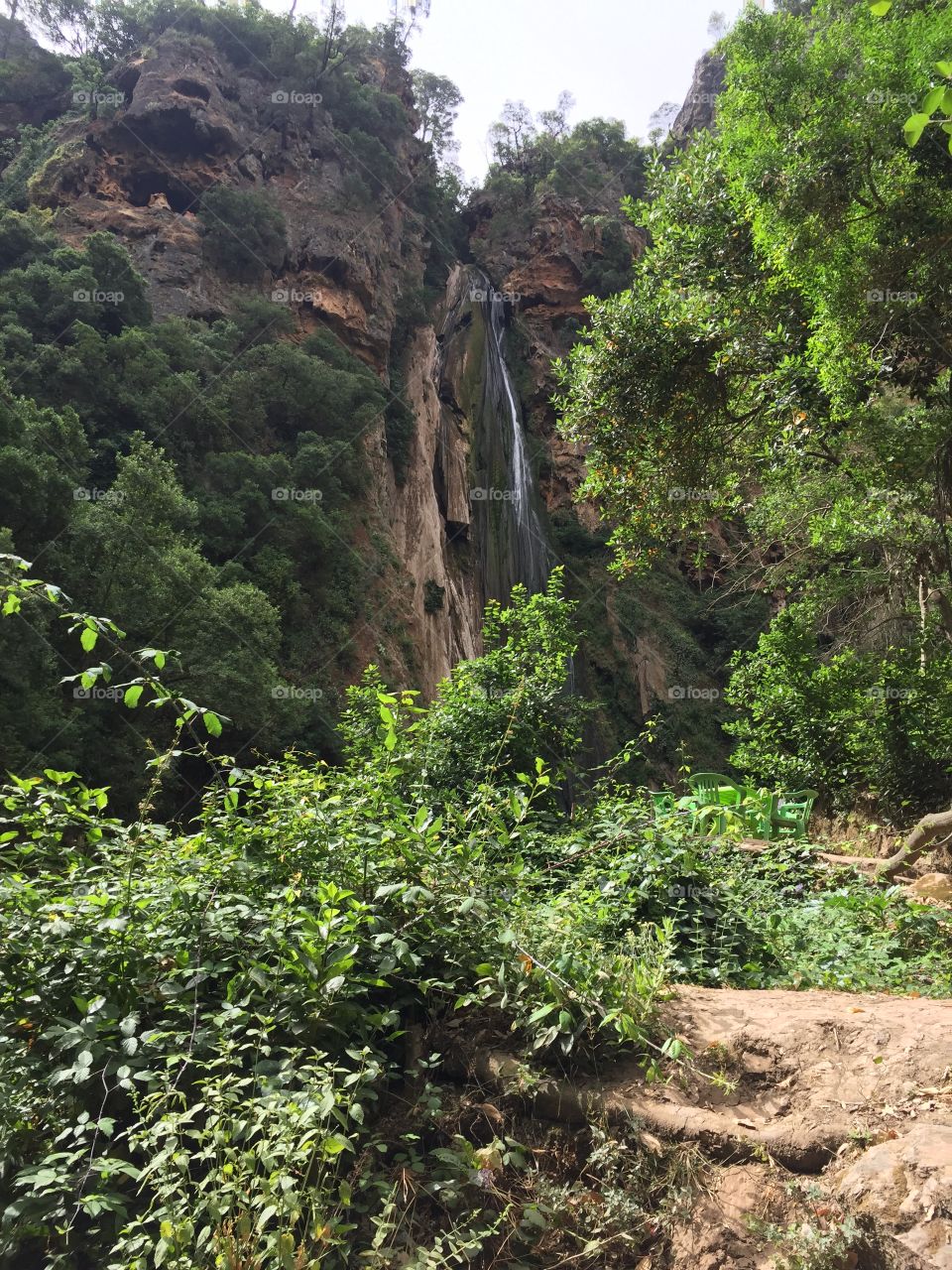 The source of a cascade waterfall Akchour Chefchaouen Morocco 