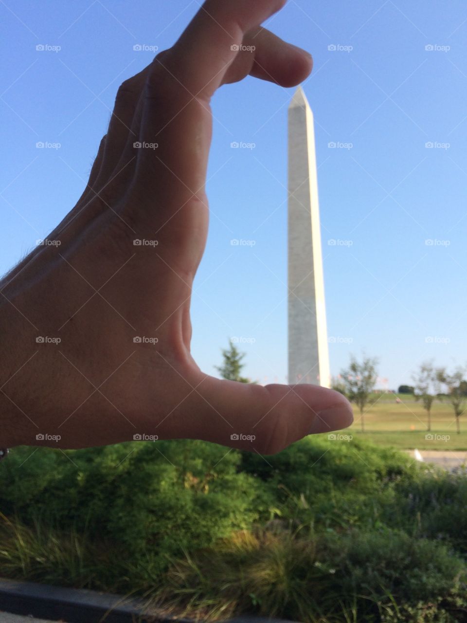 Holding the Washington Monument 
