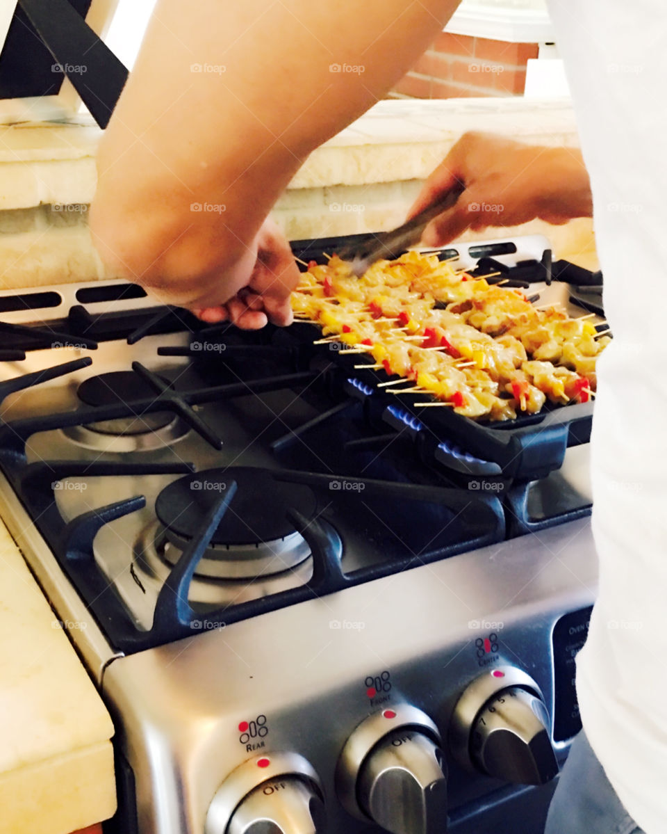 Cooking dinner 