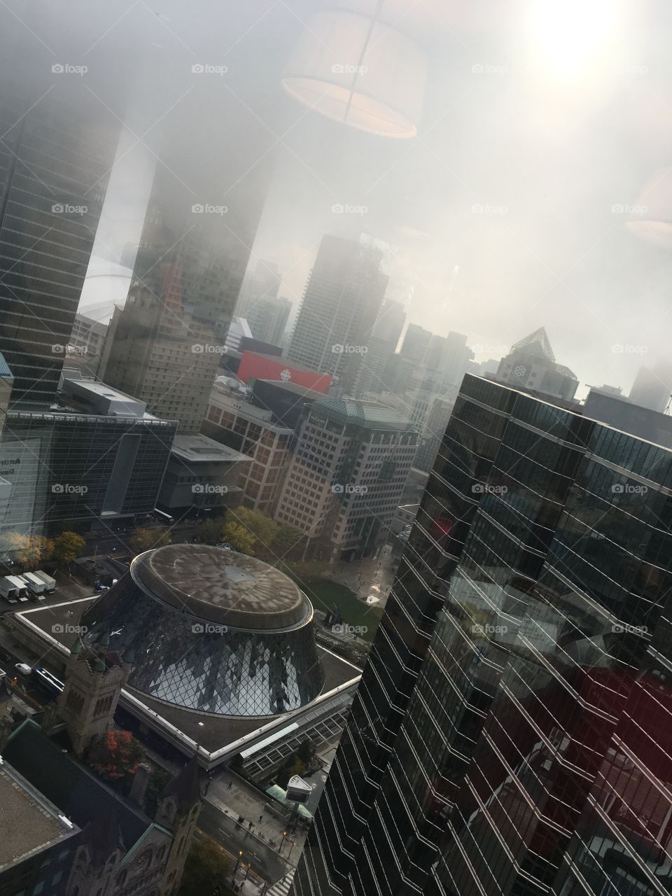 Foggy city view 