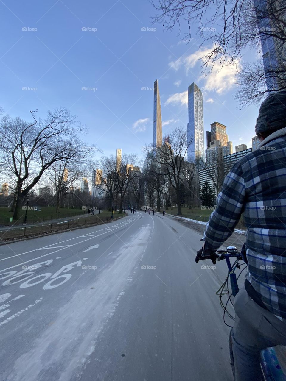 Bike Ride in Central Park - Winter 