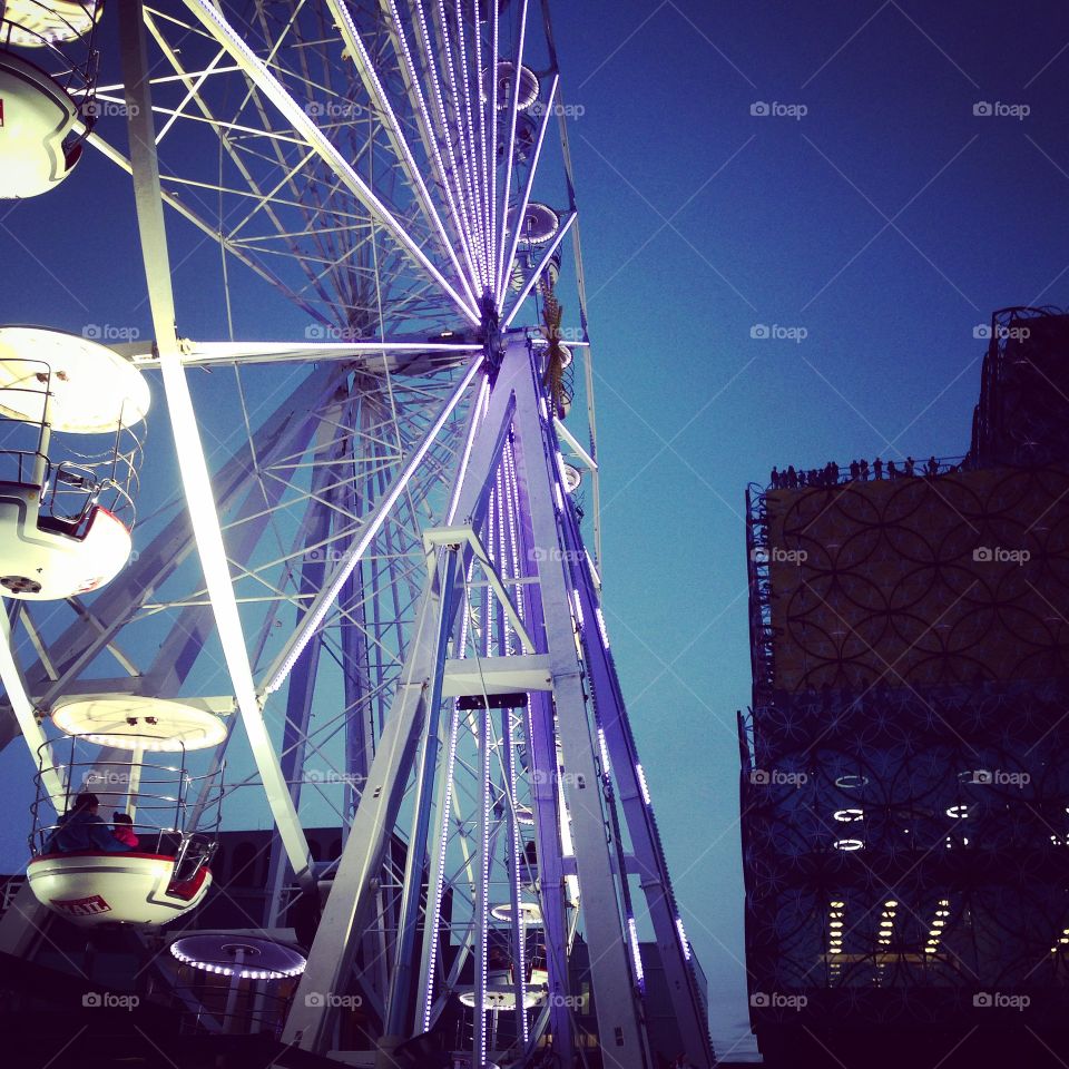 Ferris wheel. The yearly Christmas wheel that visits Birmingham each year 