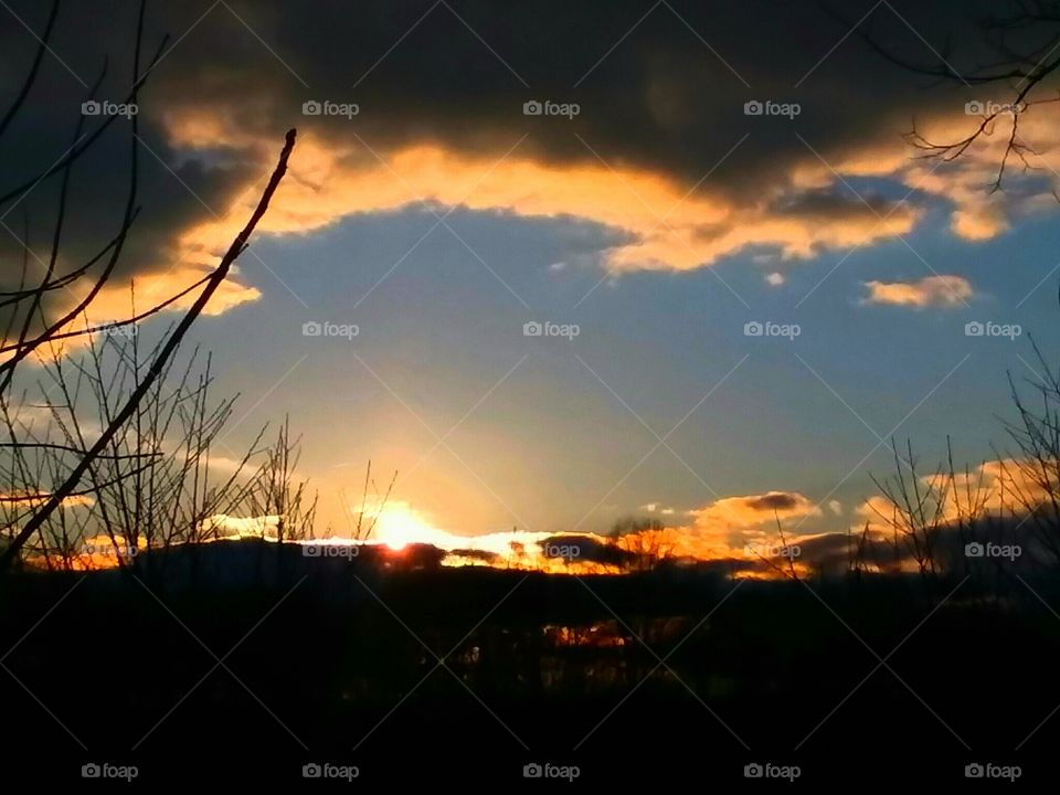 Sunset among the clouds