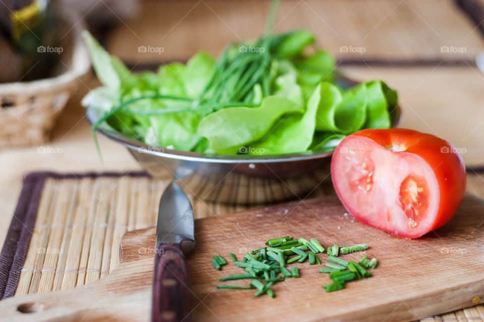 Vegetables on a table