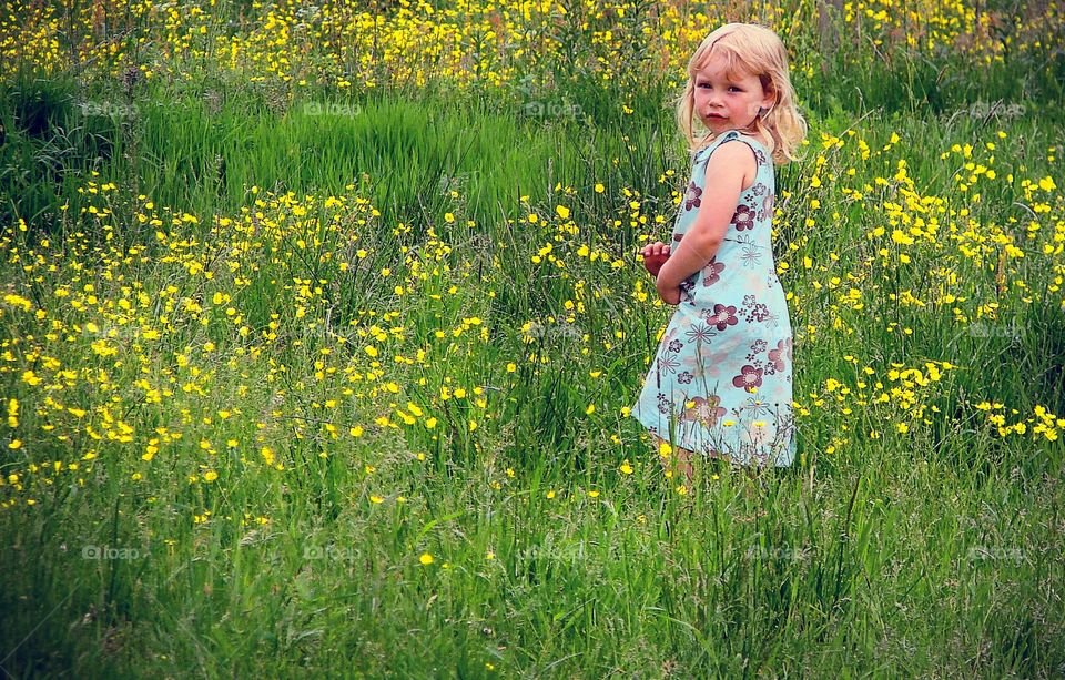 Girl in yellow field