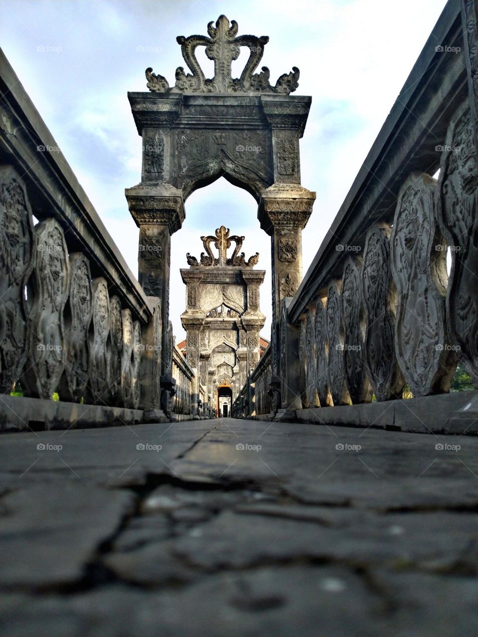 the bridge connecting the royal house, in the tip of Sokasada Park, Karangasem Bali