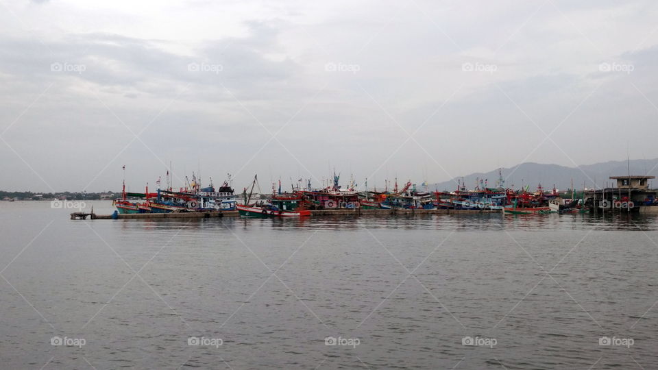 Transportation system in the port for fisherman in Thailand.