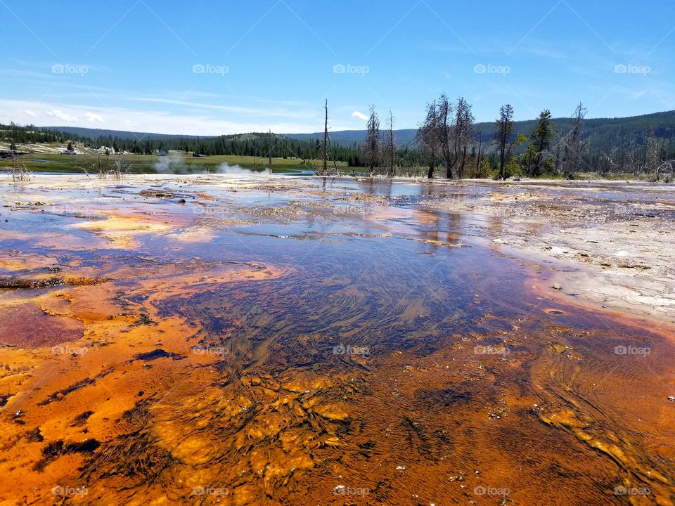 Scenic view of hot spring