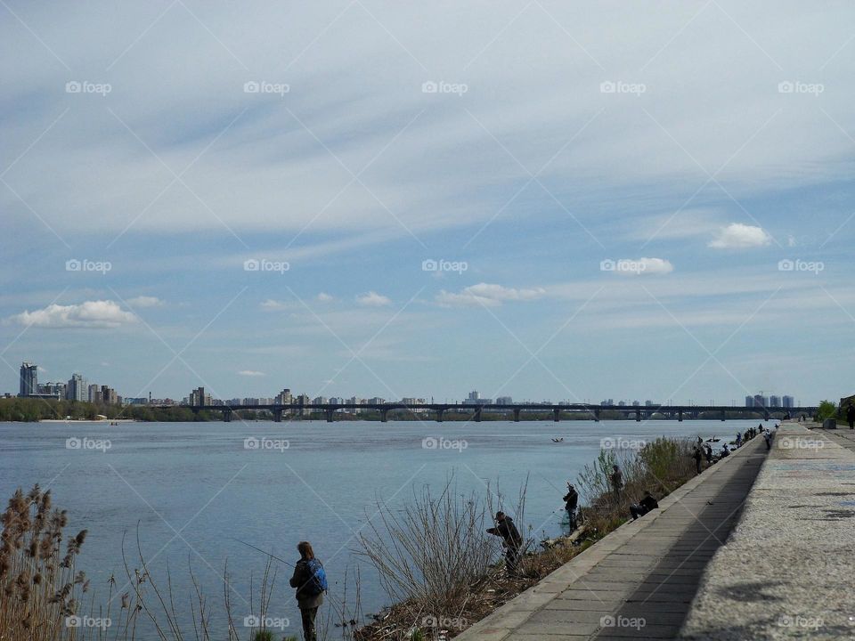 spring fishing on the Dnieper river