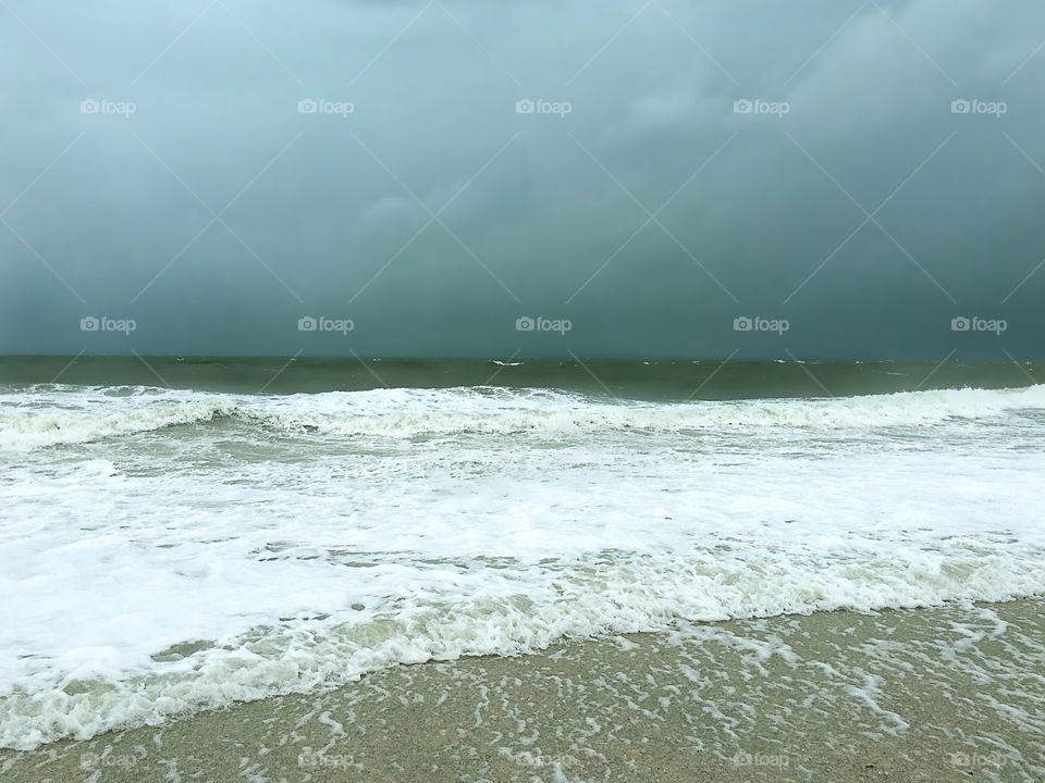 Stormy beach