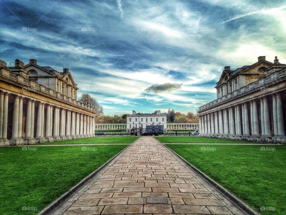 View of architectural columns