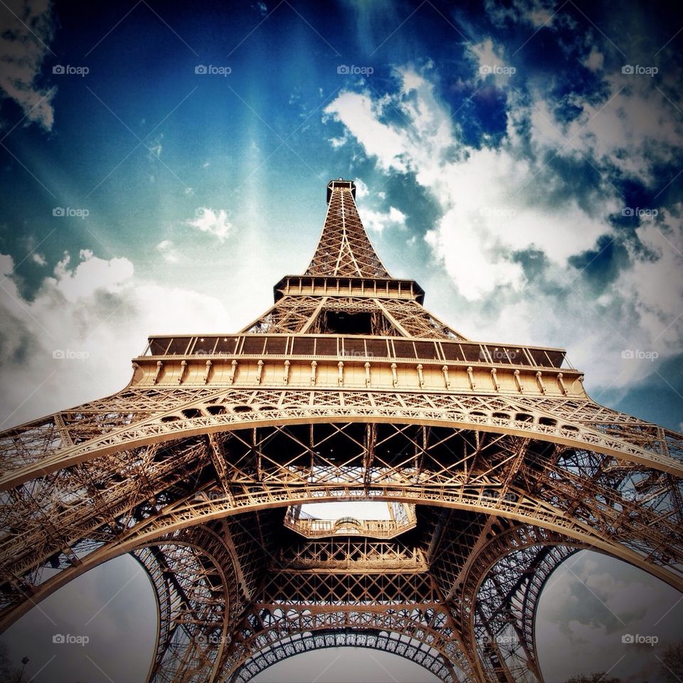 Low angle view of Eiffel Tower, Paris