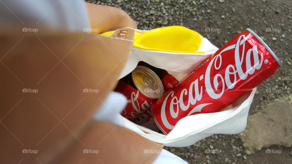 Coca cola in bag